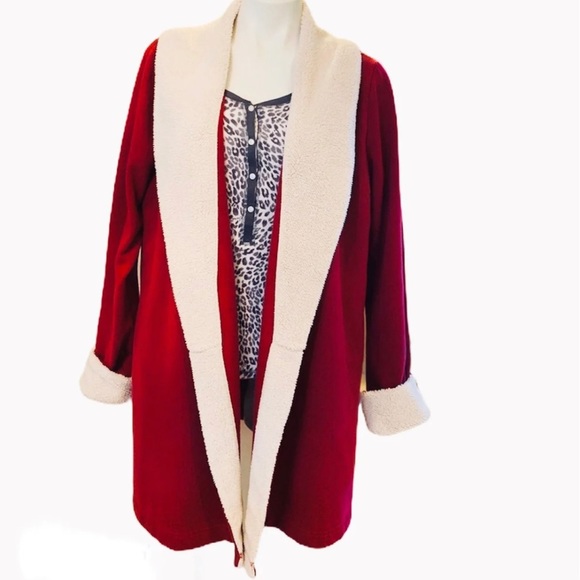 VICTORIA SECRET FAUX-FUR HEM ROBE L - Picture 1 of 8